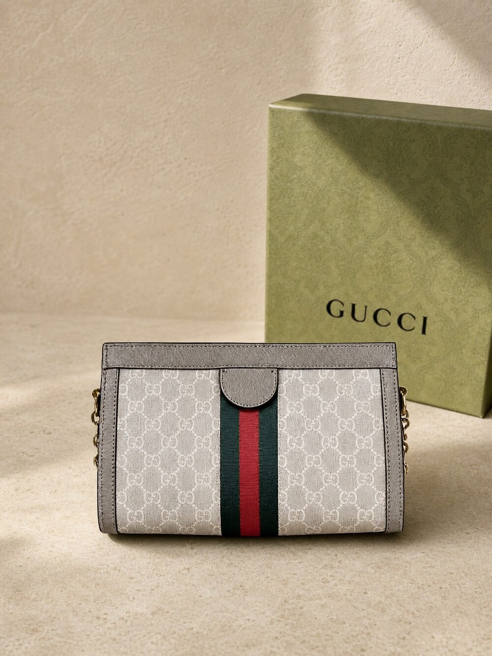 Gucci Ophidia Small Purse with Gold Double G and Light Beige Trim - Picture 2 of 5